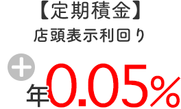 【定期積金】店頭表示利回り 年0.05%