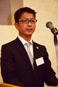 水野新組合長の就任あいさつ